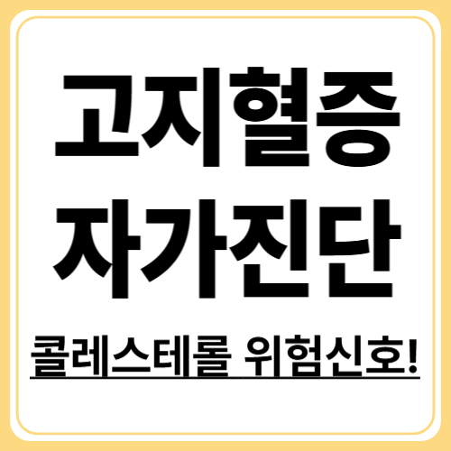 고지혈증 자가진단 체크리스트! 내 콜레스테롤 수치 바로 확인하기