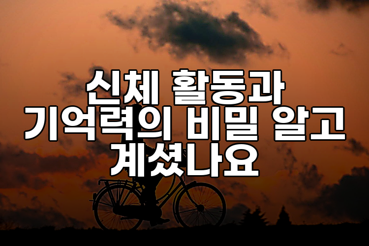 신체 활동과 기억력의 비밀 알고 계셨나요
