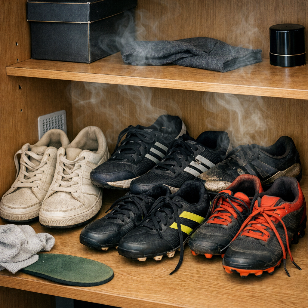 신발장의 습하고 눅눅한 운동화