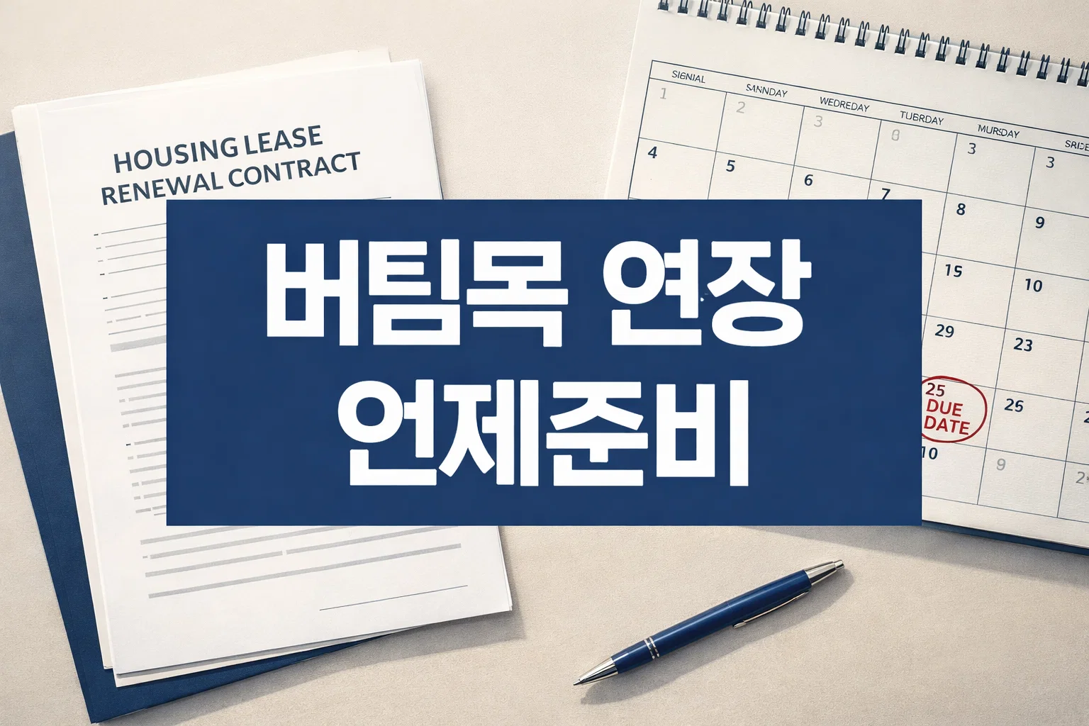 버팀목 전세자금대출 연장을 준비할 때 만기일과 계약 일정 사이에서 언제 준비를 시작해야 손해를 줄일 수 있는지 보여주는 이미지