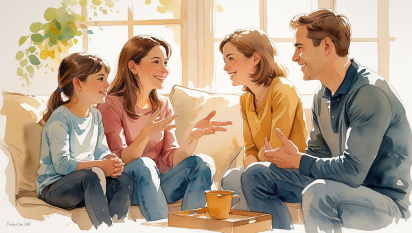 ENTP 부모가 아이와 자유롭게 이야기하면서도, 중요한 선에서는 &ldquo;여긴 멈추자&rdquo;라고 말할 수 있을 때에 관한 그림