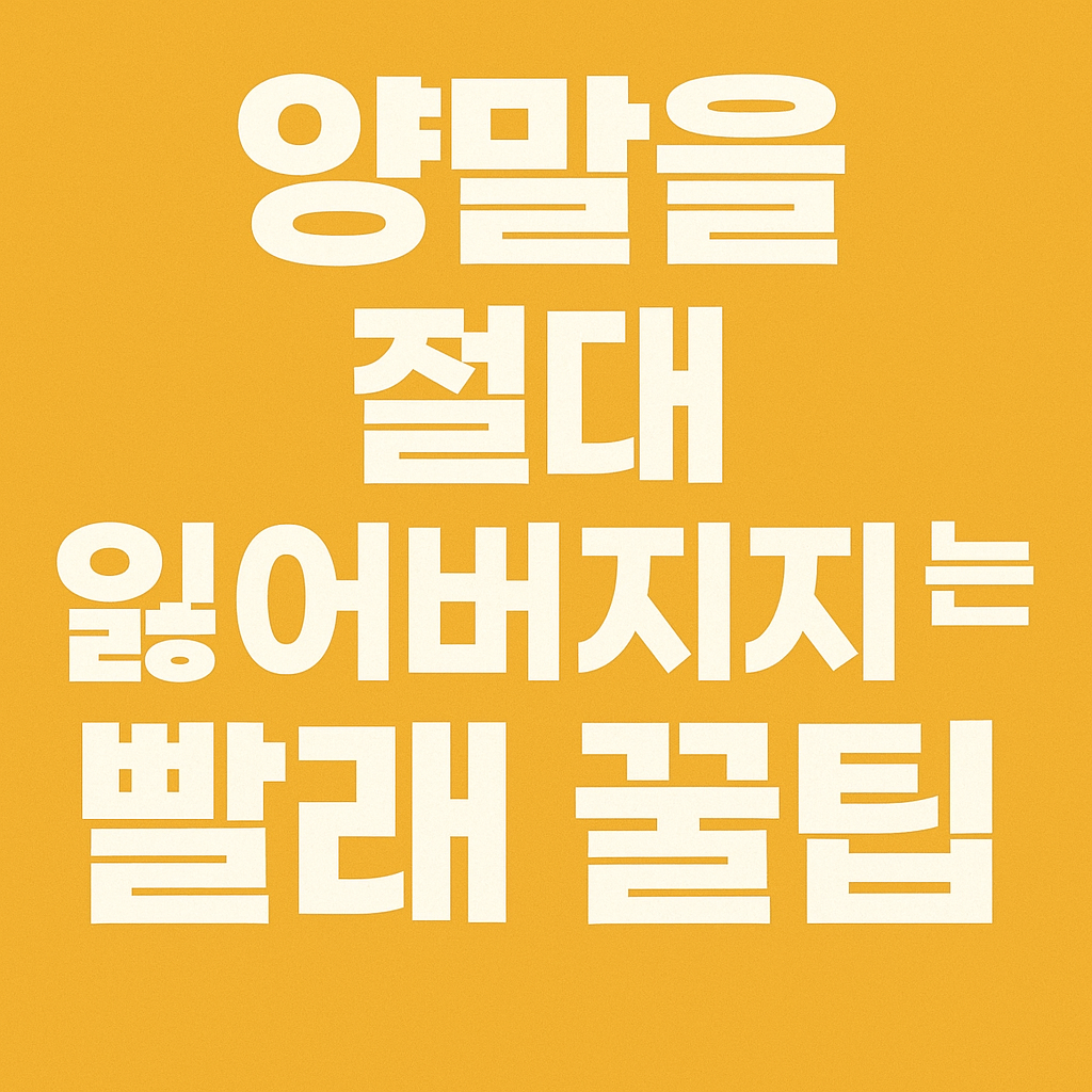 양말을 절대 잃어버리지 않는 빨래 꿀팁