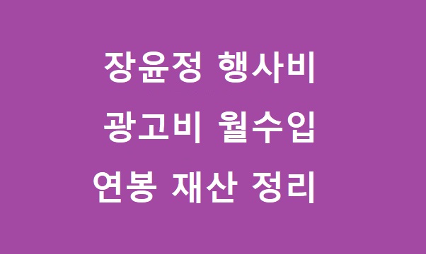 장윤정 행사비