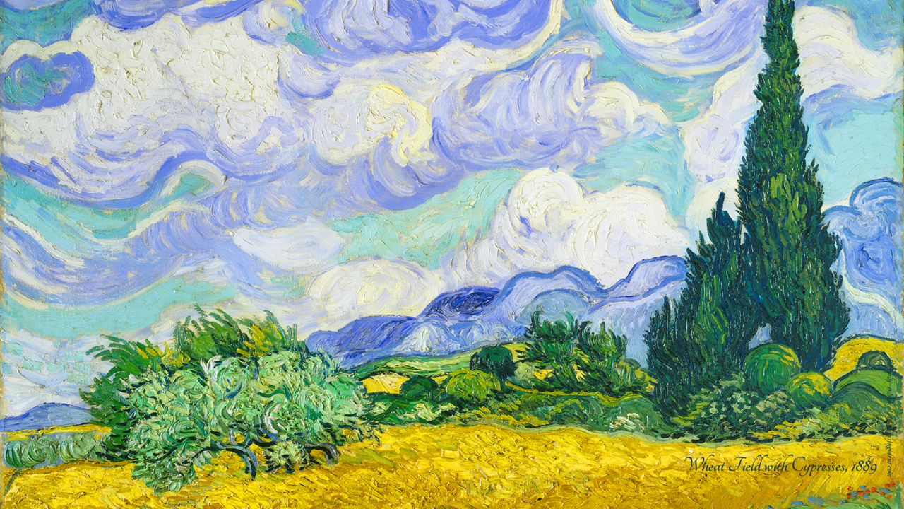 07 삼나무가 있는 밀밭 C - Vincent van Gogh 빈센트 반 고흐 배경화면