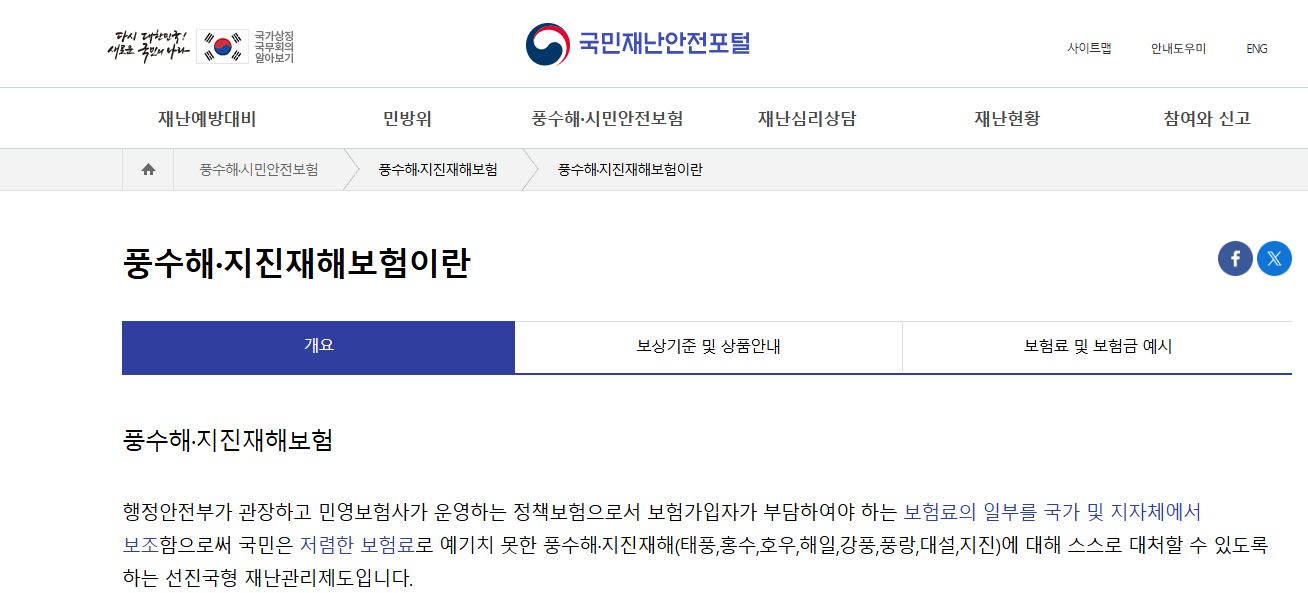 풍수해 지진재해보험