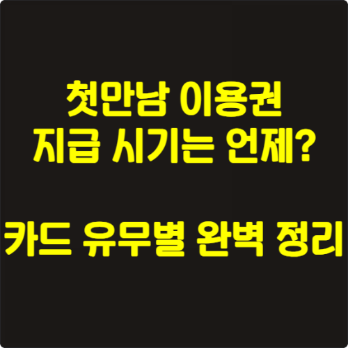 첫만남 이용권 지급 시기는 언제? 카드 유무별 완벽 정리