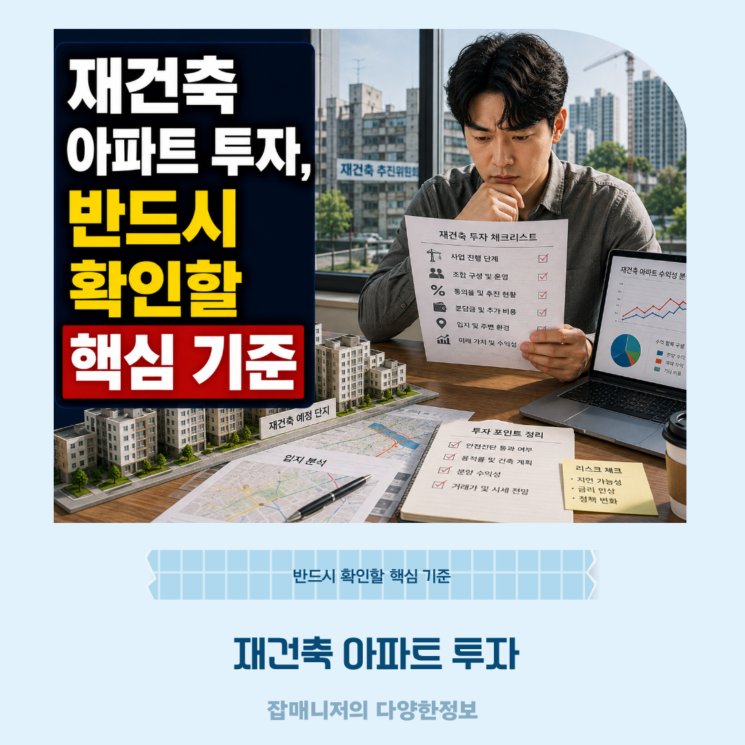 재건축 아파트 투자, 반드시 확인할 핵심 기준