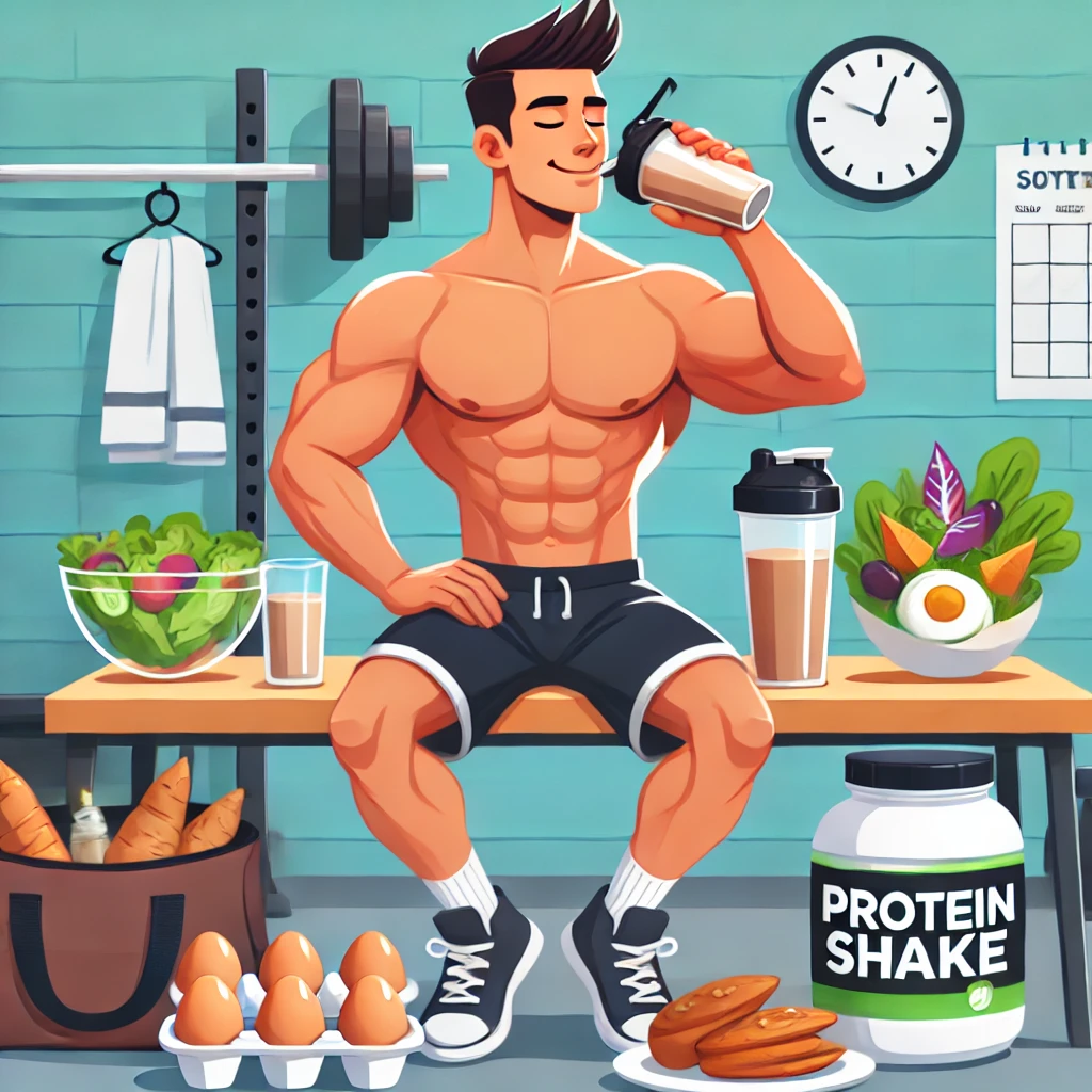 단백질 음료 먹는 남성