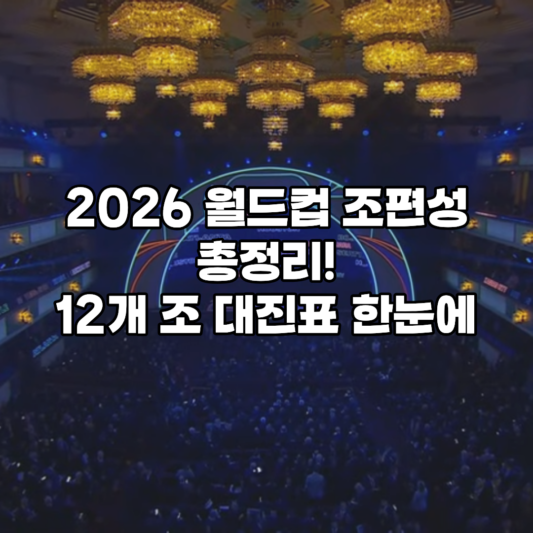 2026 월드컵 전체 조편성 총정리! 12개 조 대진표 공개