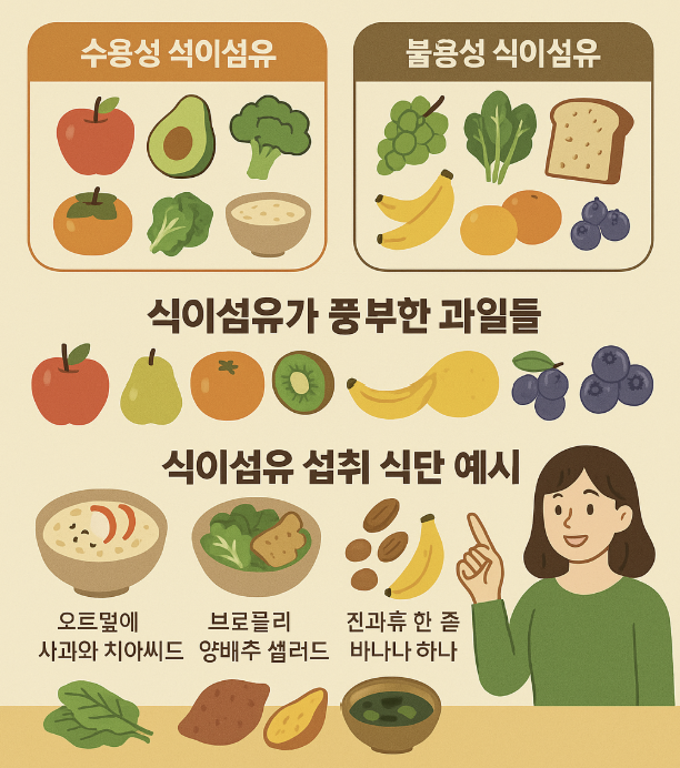 식이섬유 많은 음식 수용성 불용성 과일 섭취 방법
