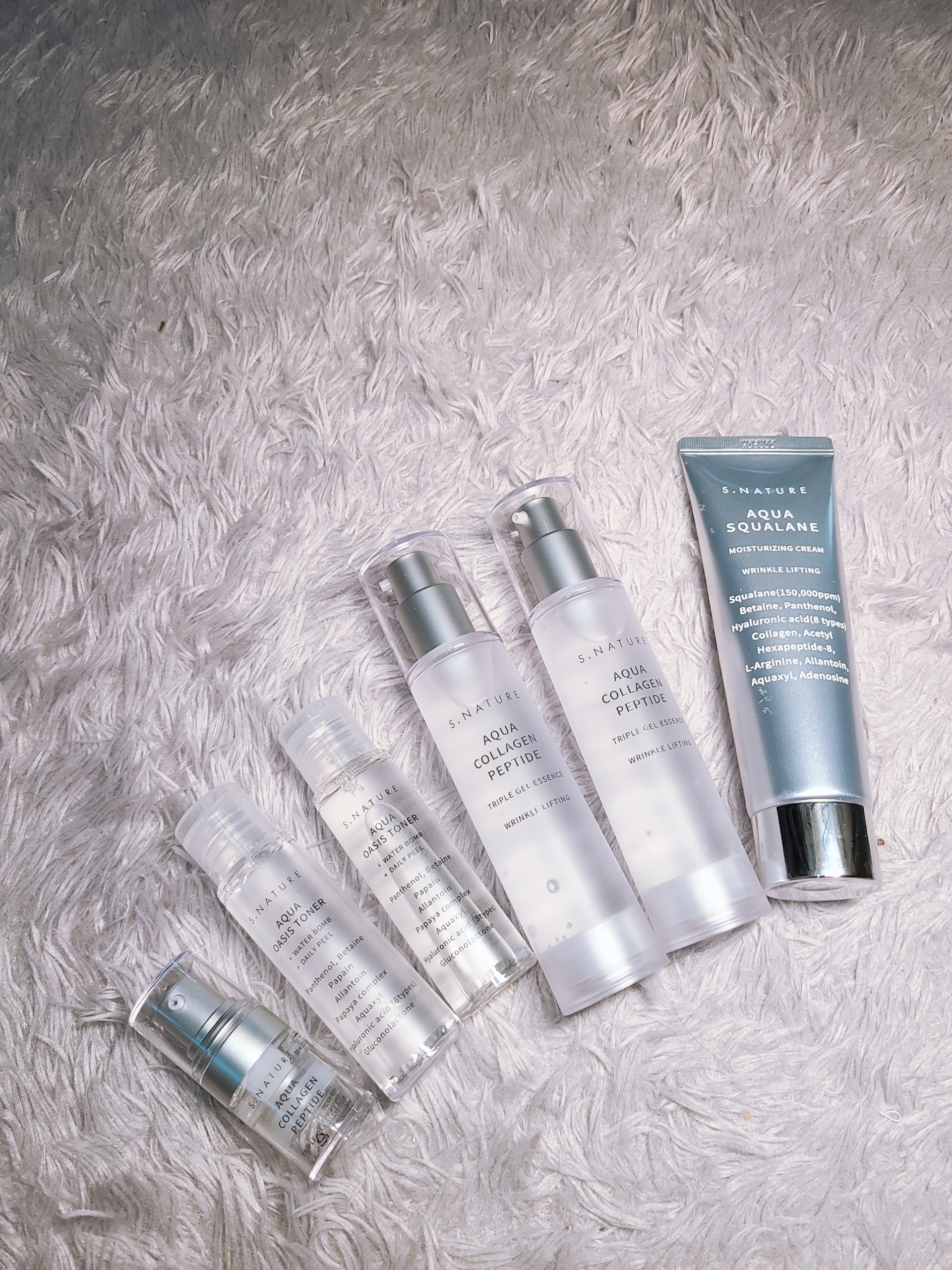 에스네이처 아쿠아 라인 제품들