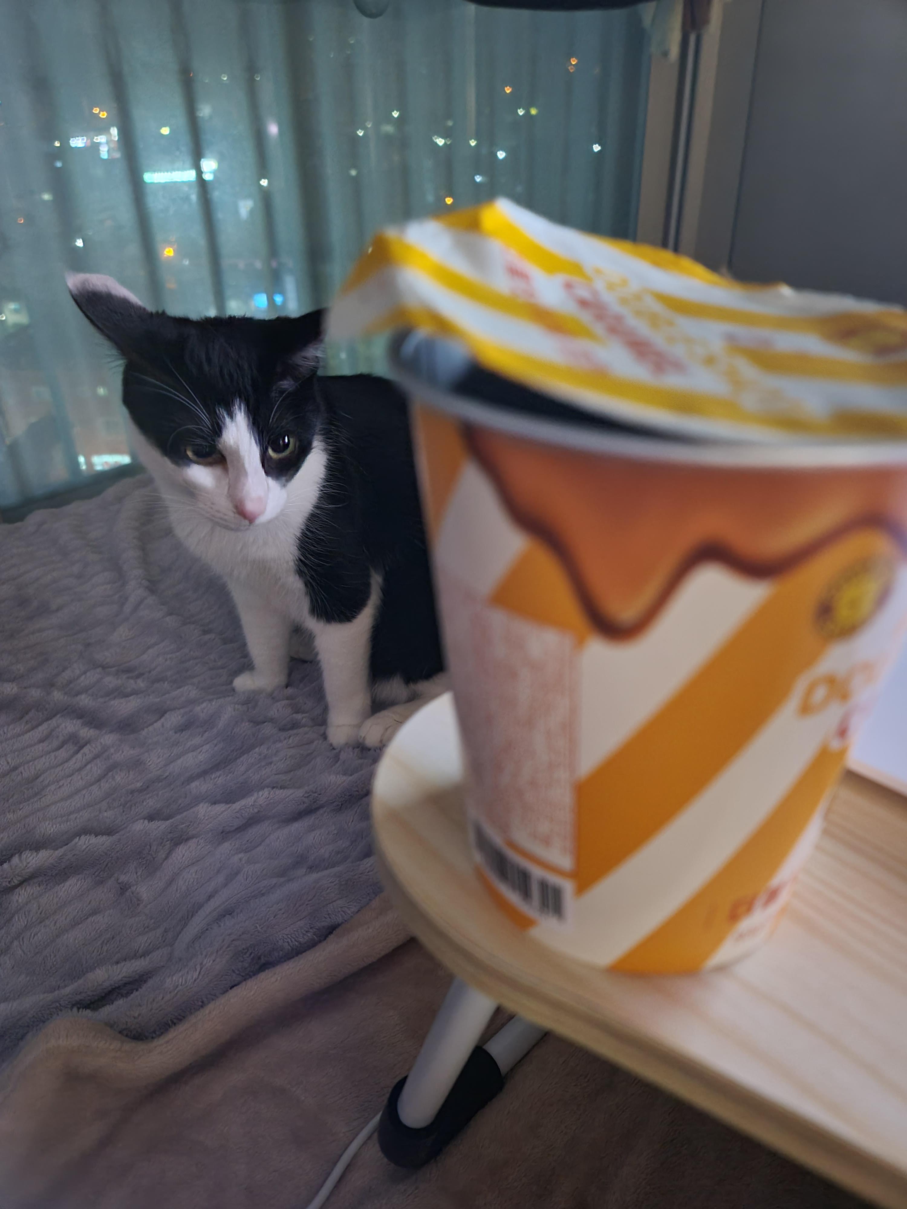 엄마 간식에 관심이 많은 막둥이 라인 ㅋ(딸VS아들 반응)