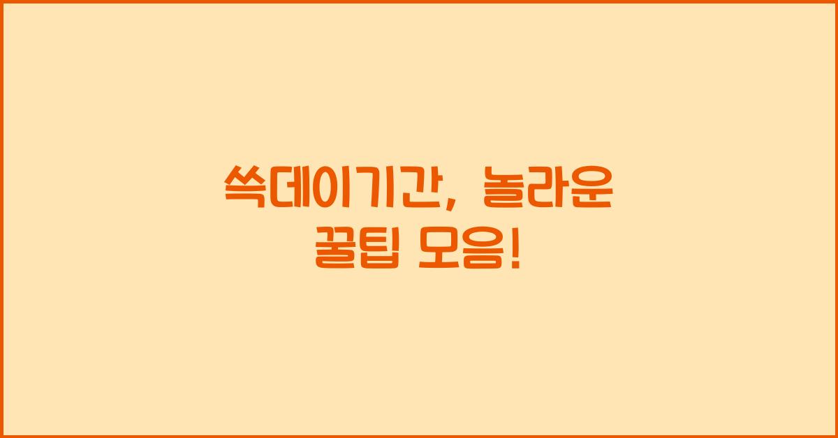 쓱데이기간