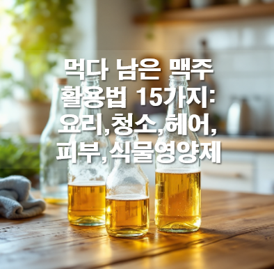 먹다 남은 맥주활용법 15가지: 요리,청소,헤어,피부,식물영양제