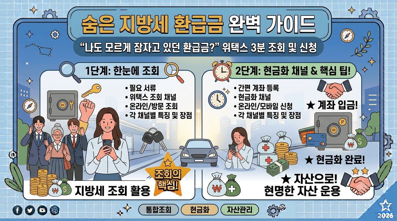 "나도 모르게 잠자고 있던 환급금?" 위택스 숨은 지방세 환급금 3분 조회 및 신청