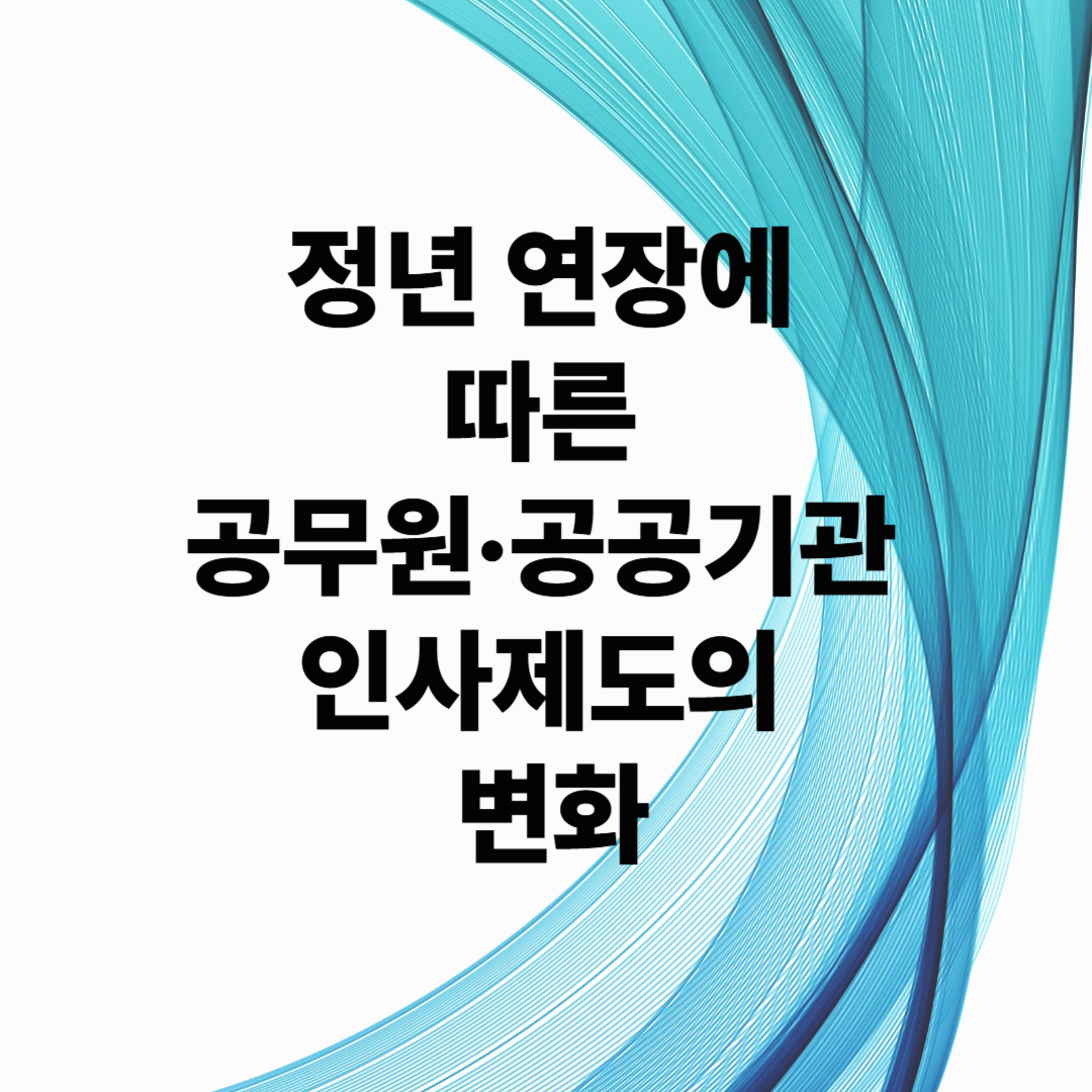 정년 연장에 따른 공무원&middot;공공기관 인사제도의 변화