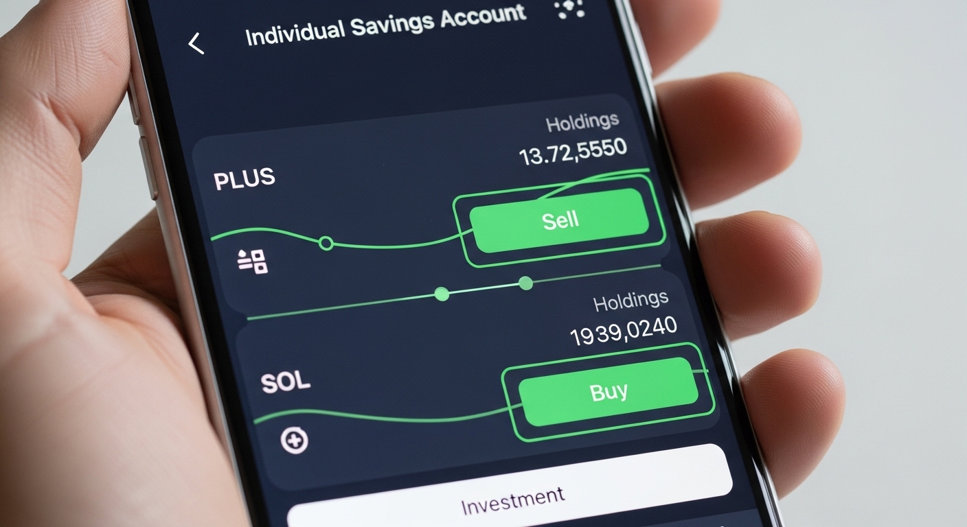 ISA 계좌 내에서 'PLUS 고배당주'는 매도(-) 버튼이, 'SOL 코리아 고배당'은 매수(+) 버튼이 눌리는 리밸런싱 화면.