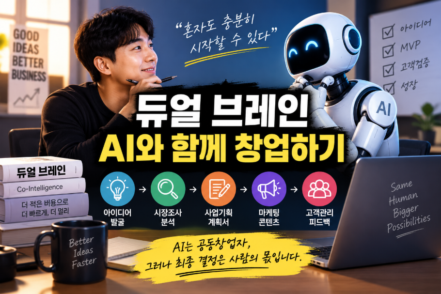 『듀얼 브레인』, AI를 공동창업자로 활용하는 법 대표 이미지