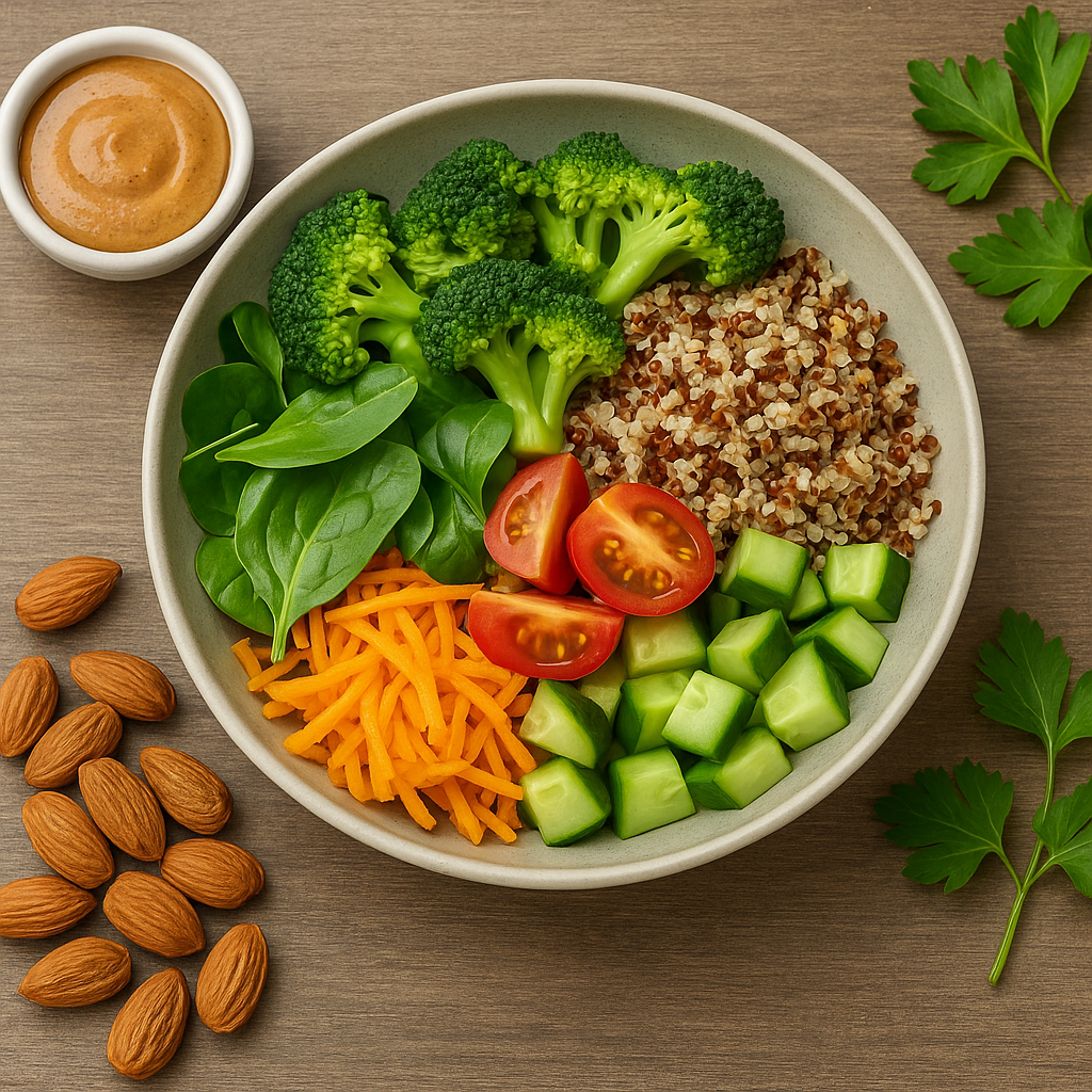 신선한 저나트륨 채소와 무가염 식재료로 구성된 정갈한 식사