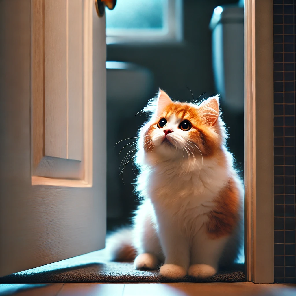 고양이가 주인이 화장실에 들어가면 우는 이유와 그 해결책