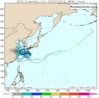 10호 태풍 바이루 예상 경로
