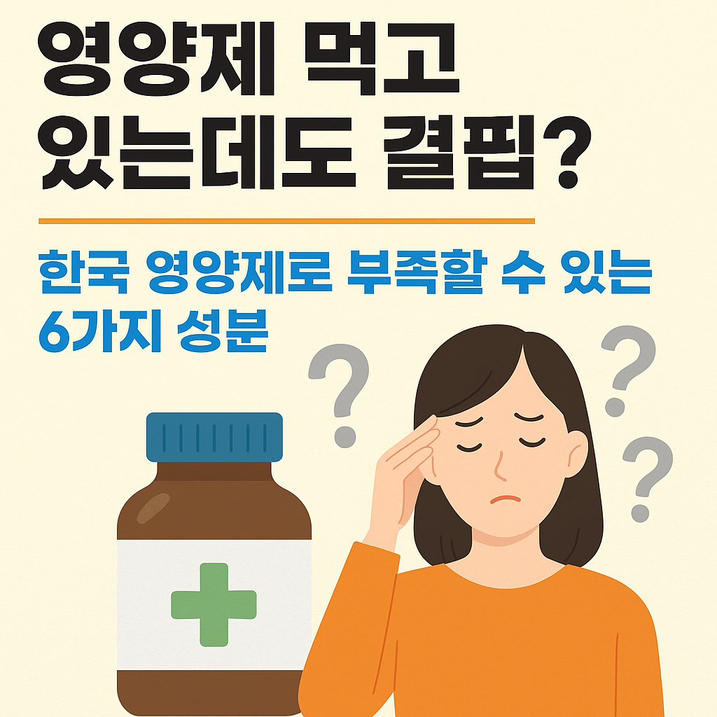 영양제 먹고 있는데도 결핍?한국 영양제로 부족할 수 있는 6가지 성분 썸네일