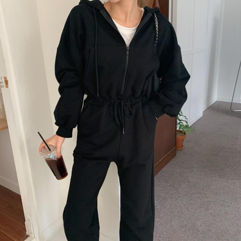 겟잇미 이러 스트링 집업 후드 점프수트