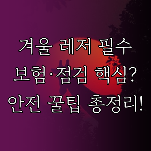 겨울 바다 레저 활동 전, 전문 보험..