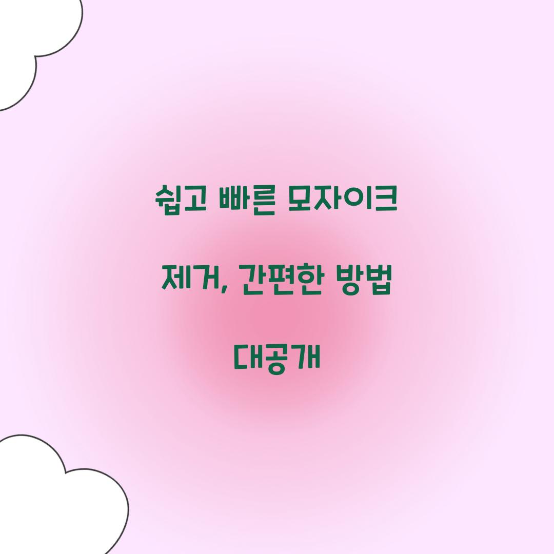 쉽고 빠른 모자이크 제거