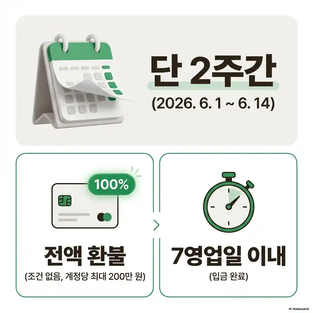 스타벅스 카드 한시적 환불 기간 2026년 6월 1일~14일 단 2주간 - 조건 없이 전액 100% 환불 7영업일 이내 처리