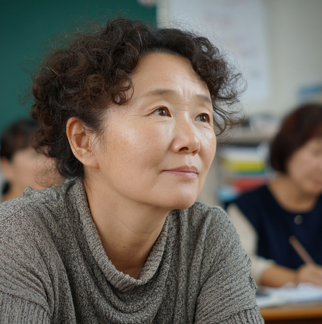 자격증 강의를 듣는 여성