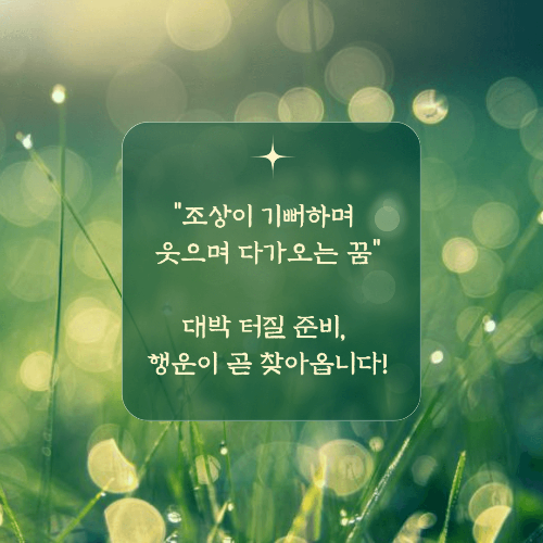 조상이 기뻐하며 웃으며 다가오는 꿈