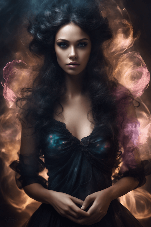 Playground AI로 생성한 그림(1) - 어둠 속의 여인