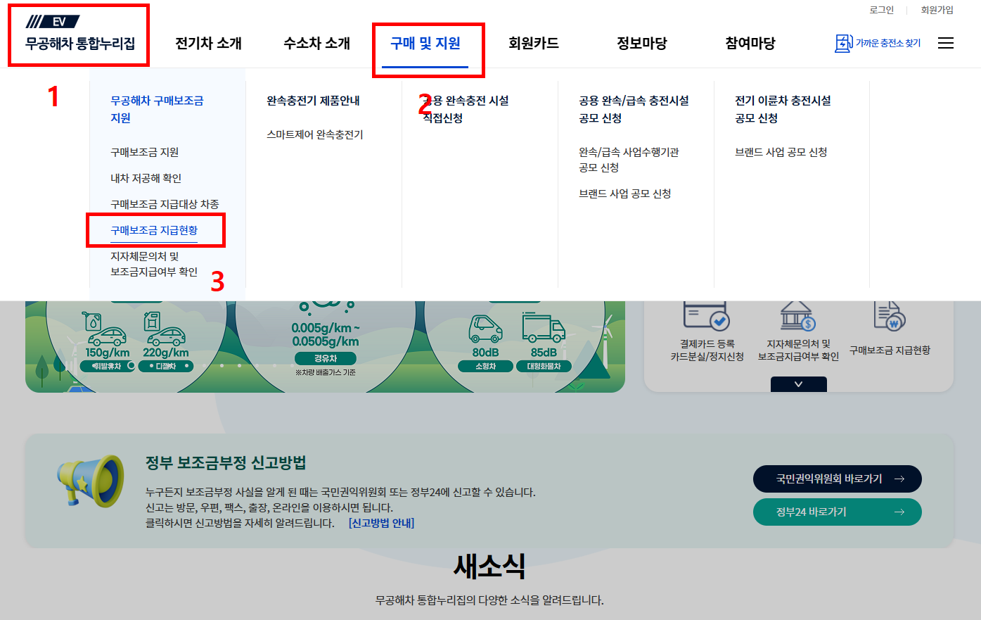 전기차 지자체 차종별 보조금 확인방법