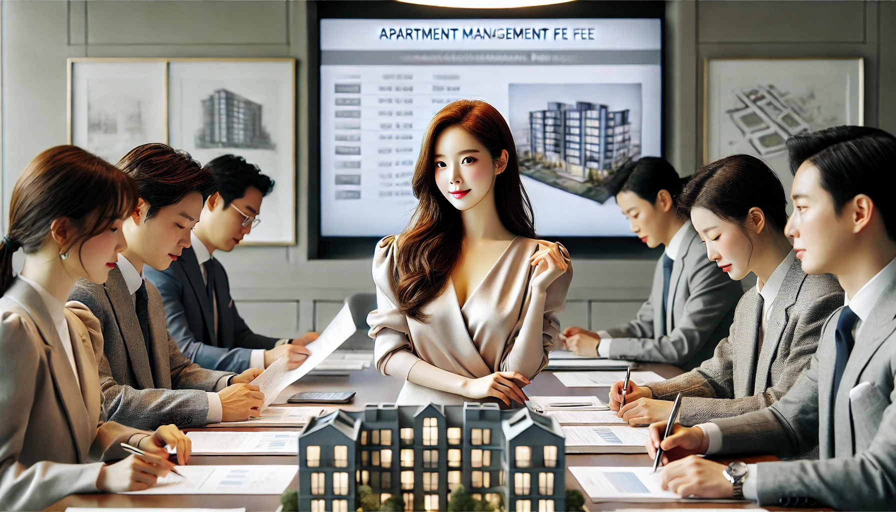 아파트 관리비 관련 회의하는 이미지
