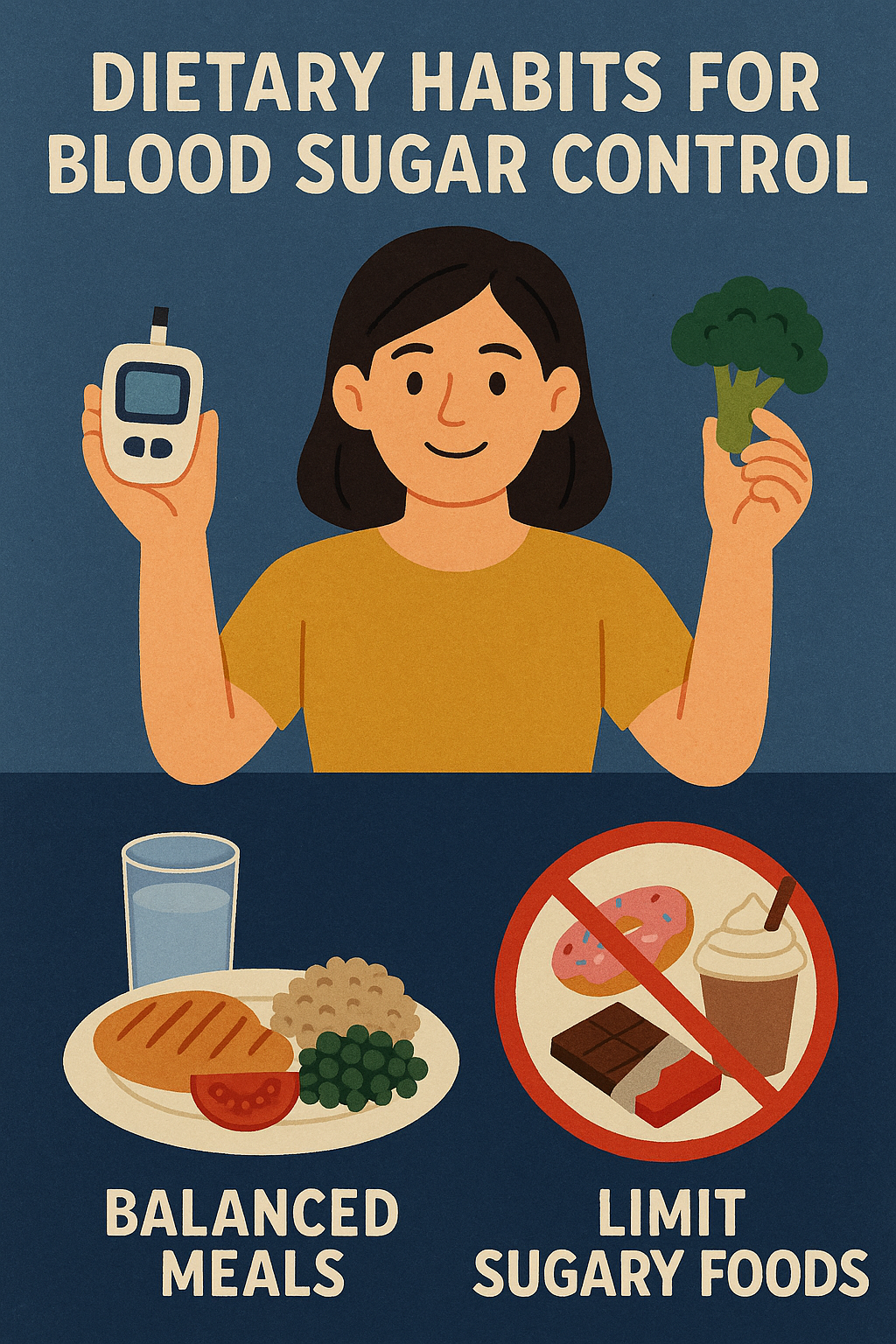 혈당 조절을 위한 건강한 식단과 신선한 채소들