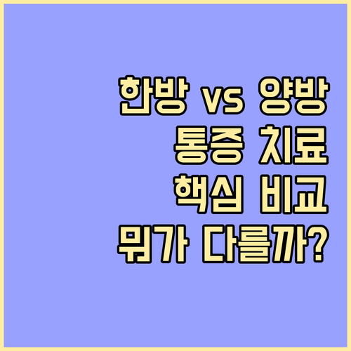 한방 통증 치료, 양방과 뭐가 다를까