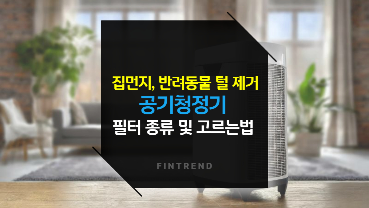 집먼지, 반려동물 털 제거에 탁월한 공기청정기 필터 고르는법