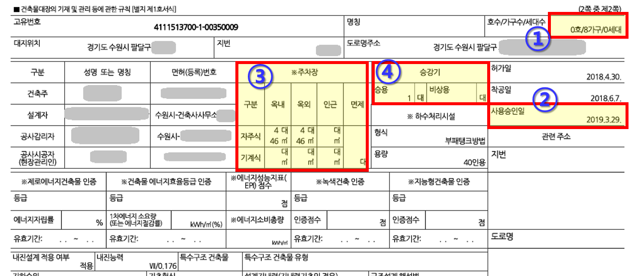 건축물대장 기타항목