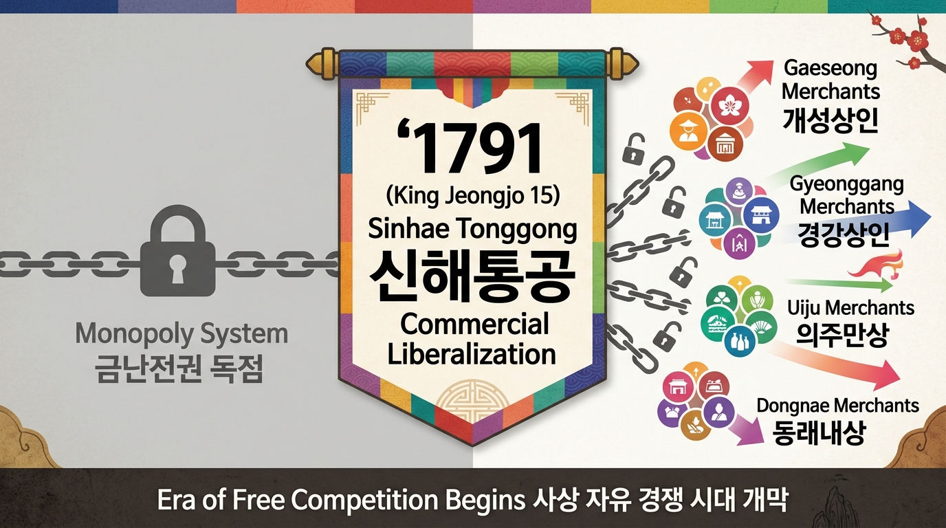 1791 (King Jeongjo 15) Sinhae Tonggong 신해통공 Commercial Liberalization