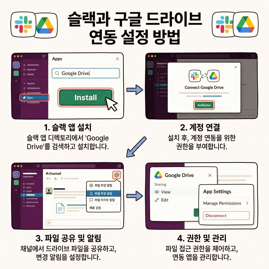 슬랙과 구글 드라이브 연결, 업무 효율 높이는 꿀팁