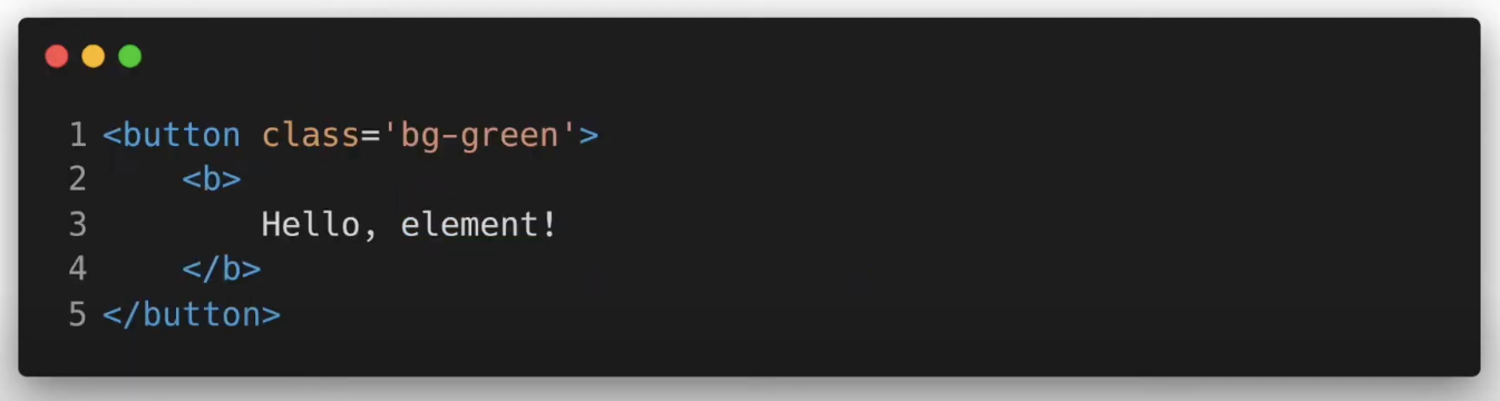 버튼 태그 엘리먼트가 실제 DOM으로 변환된 모습