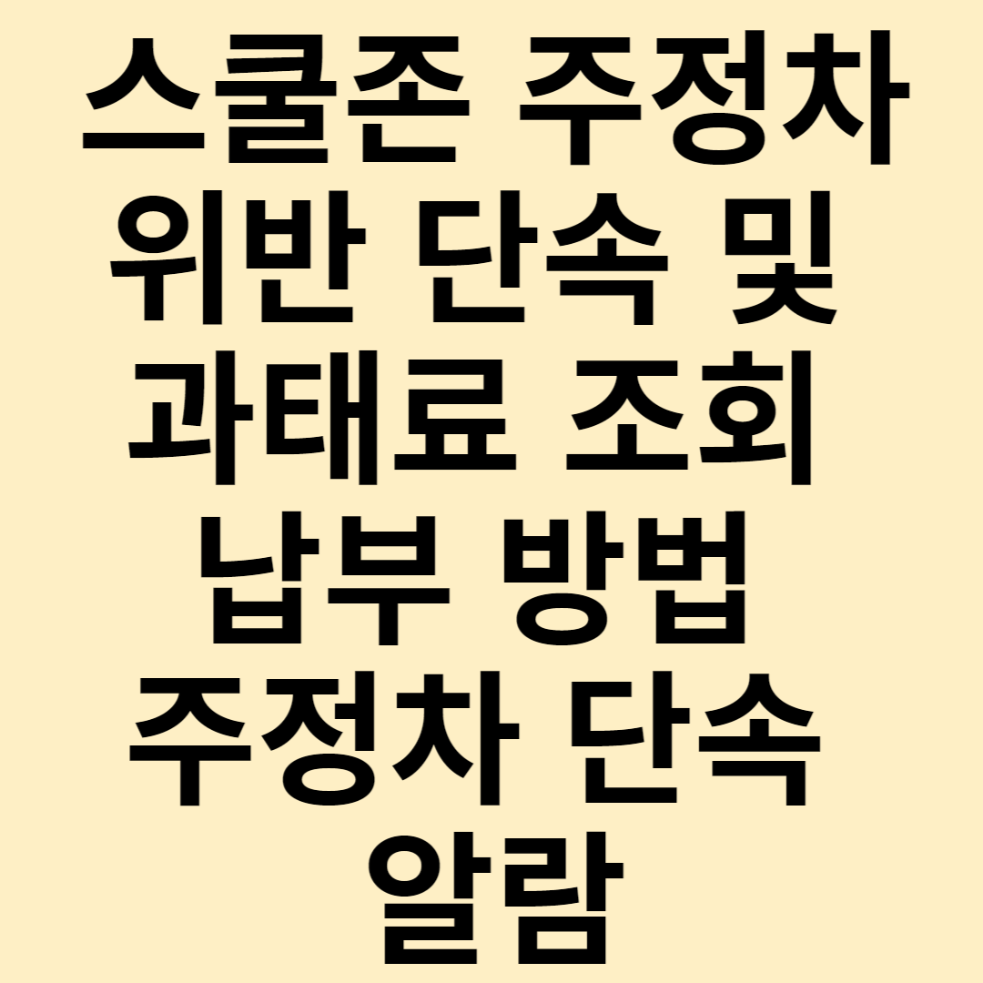 스쿨존 주정차 위반 단속