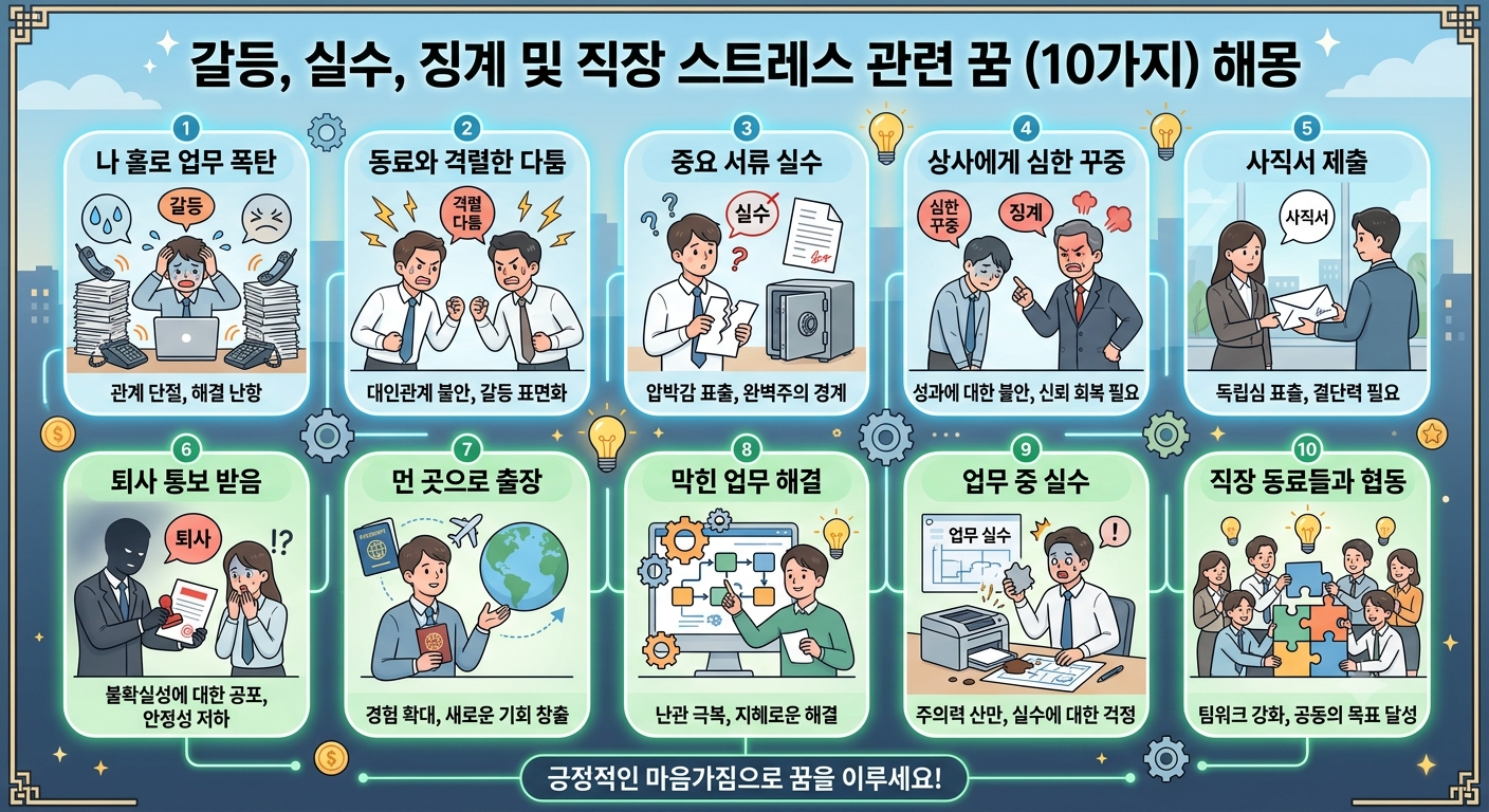 일상&middot;회식&middot;출장 및 사내 대인관계 관련 직장 꿈해몽 10가지