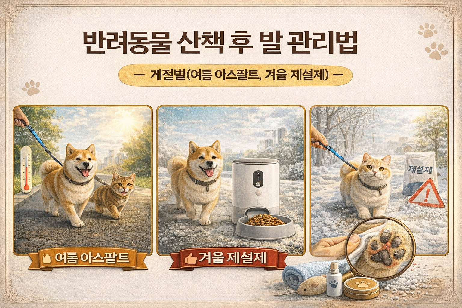 반려동물 산책 후 발 관리 방법 사진