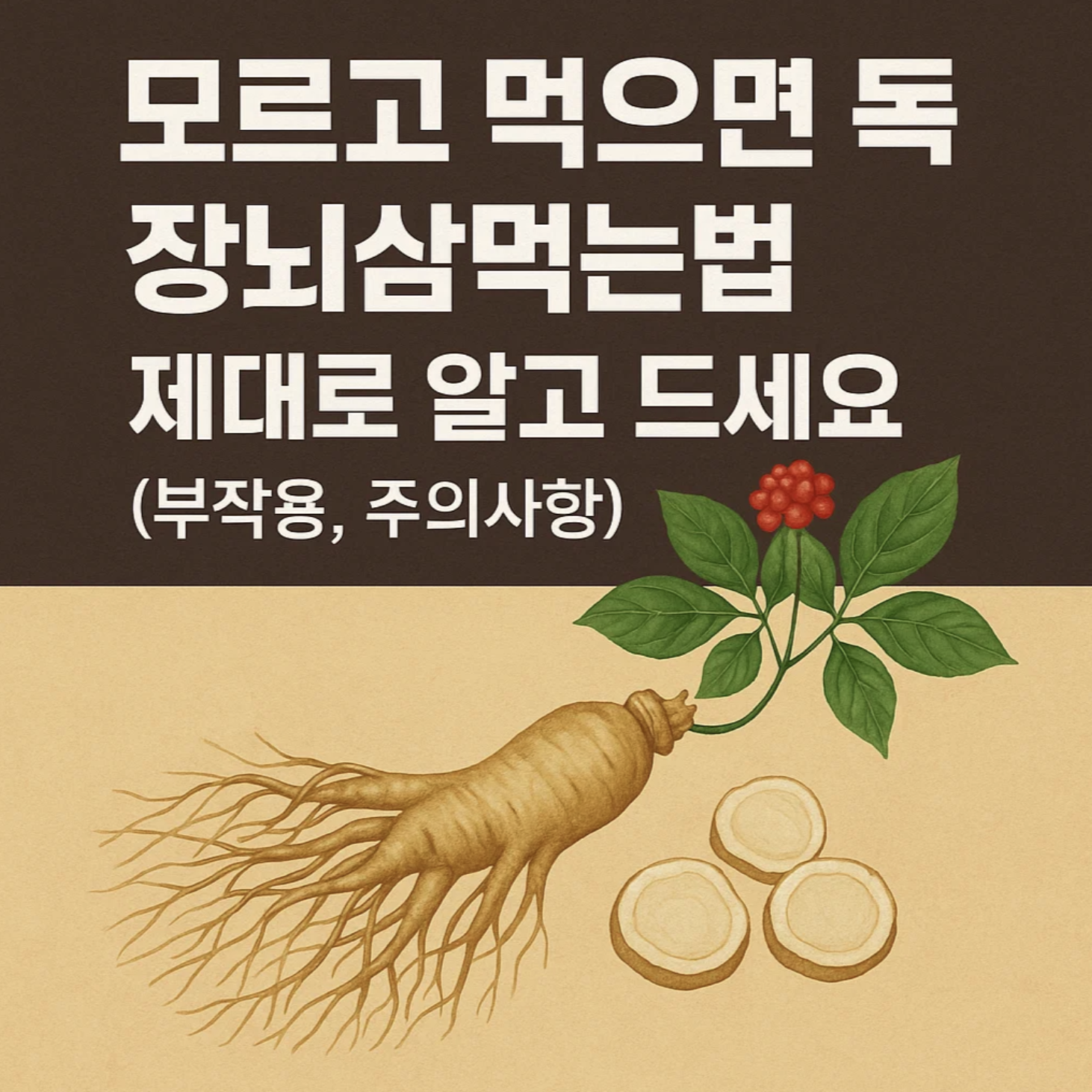 모르고 먹으면 독, 장뇌삼먹는법 제대로 알고 드세요 (부작용, 주의사항)