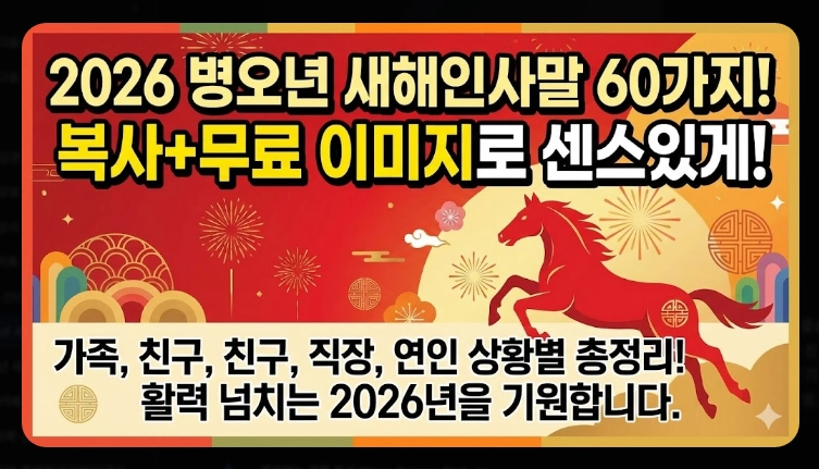 2026년 새해인사말 짧은 문구 베스트 60선