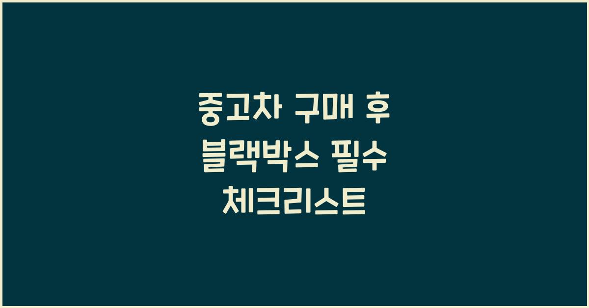 중고차 구매 후 블랙박스