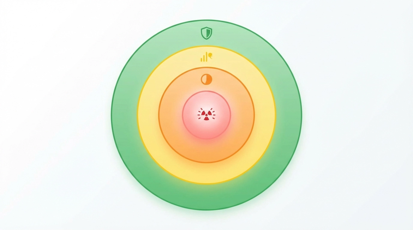 업종별 관세 위험도를 색상으로 구분한 다이어그램