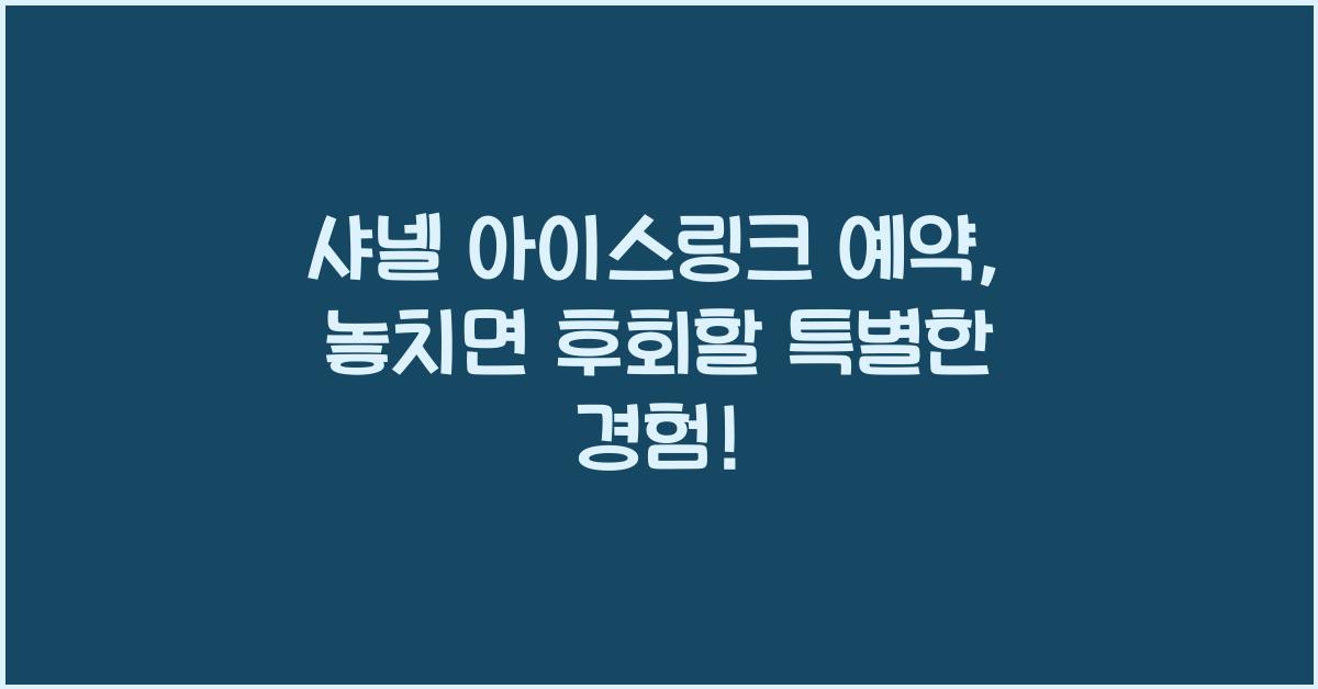 샤넬 아이스링크 예약